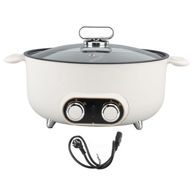 Electric Dual Sided Pot 3L Plus 3L High Capacity 2000W Fast Heating Adjustable Temperature Control