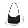Women Solid Color PU Crescent Crossbody Bag Zipper Closure N-Detachable Strap Carry Phe Lipstick Wallet Compact Essentials