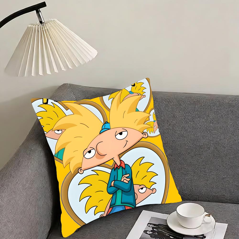 Hey Arnold Cushion Cover Reversible Plush Pillow Cover – For Car, Sofa, Bedroom, Perfect As A Gift.