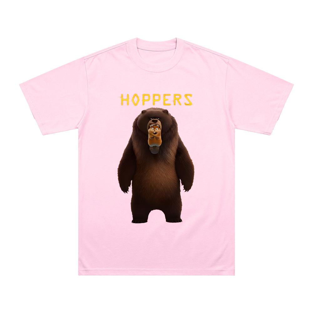 Hoppers Movie T-shirts Animation Graphic Tee Beaver and Bear Funny Cartoon Print Clothing Unisex New Pure Cotton T-shirt