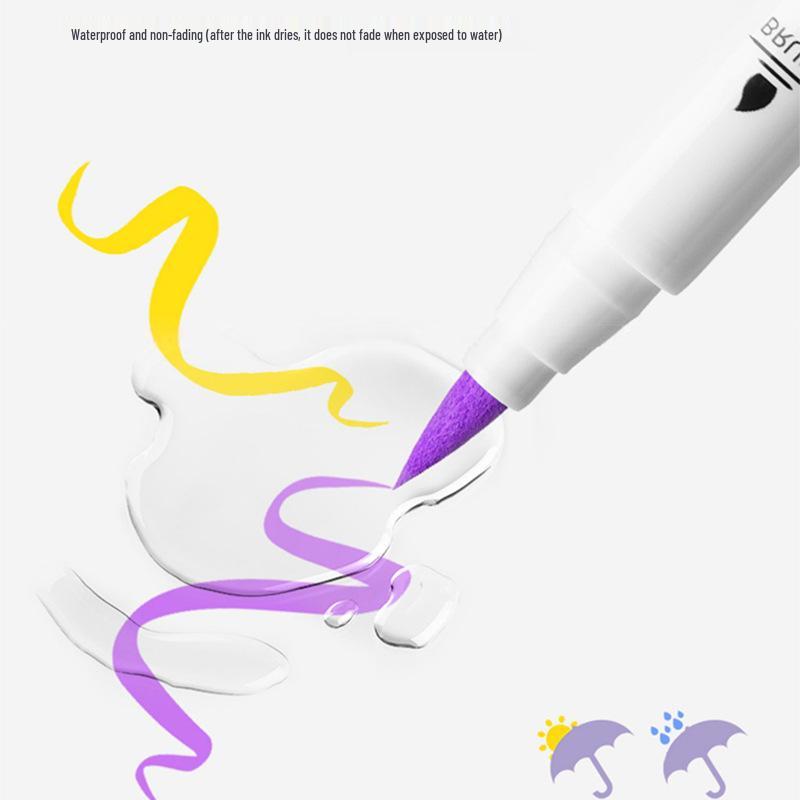 Arrtx Ataishi Akrylový marker s měkkým hrotem, Jeden kus, Absolutní fialová, Styl A/B, 30 barev, Voděodolný, Rychleschnoucí, Krycí.