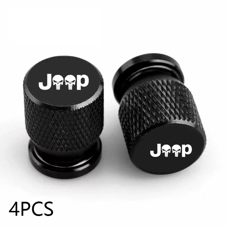 Car Wheel Tire Valve Caps Tyre Stem Covers Airdust Waterproof For Jeep Renegade Compass Wrangler Patriot Grand Cherokee Rubicon