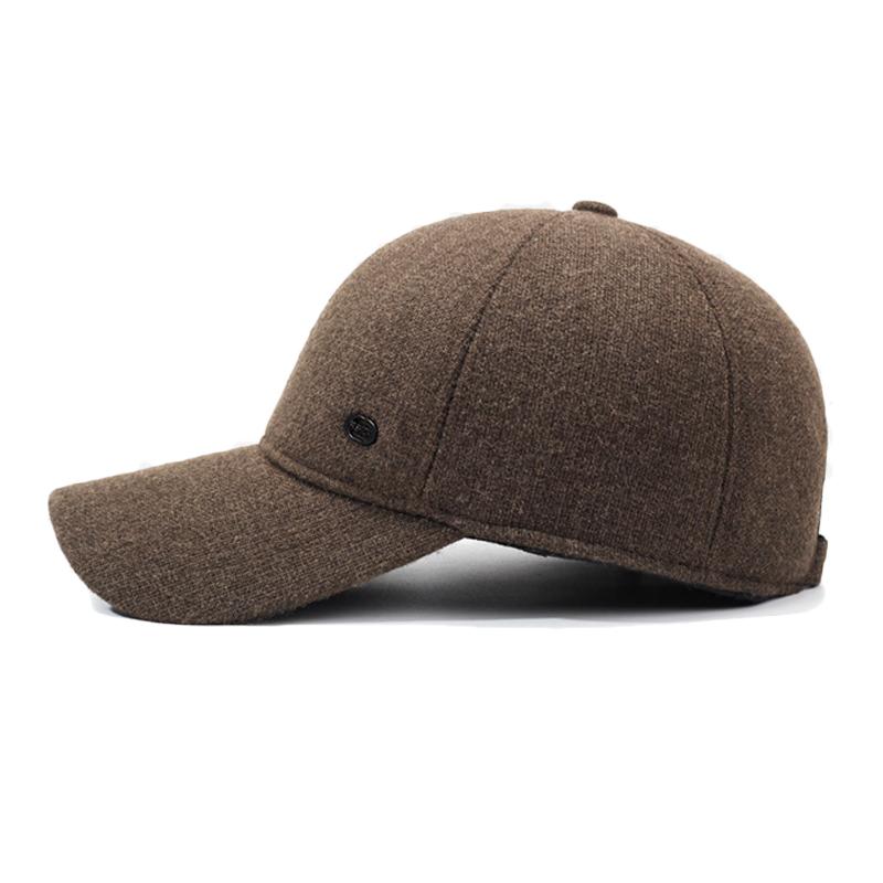 Herre Høst Vinter Ullhatt Middelaldrende og Eldre Tykk Varm Ørebeskyttelse Baseballcaps