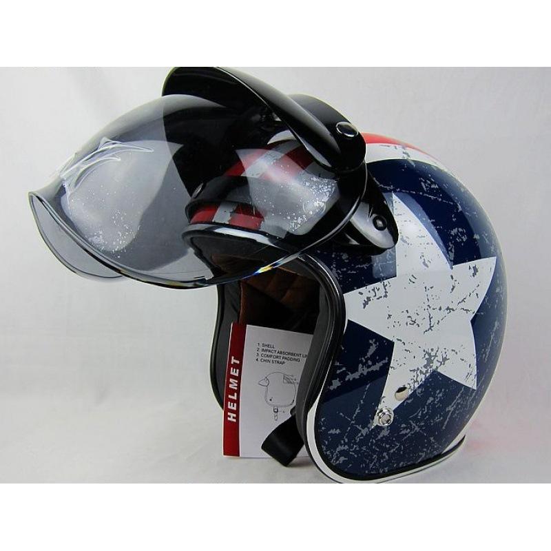 Retro Helmet Bubble Glasses Goggles 3/4 Helmet Bobo Glasses Half Helmet Windproof Universal Transparent Lenses Sunglasses