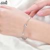 EFFIE QUEEN 925 Pure Silver Heart Shape Zircon Adjustable Wristband Chain Link Heart Bracelet Jewelry Valentine's Day Gift SB02