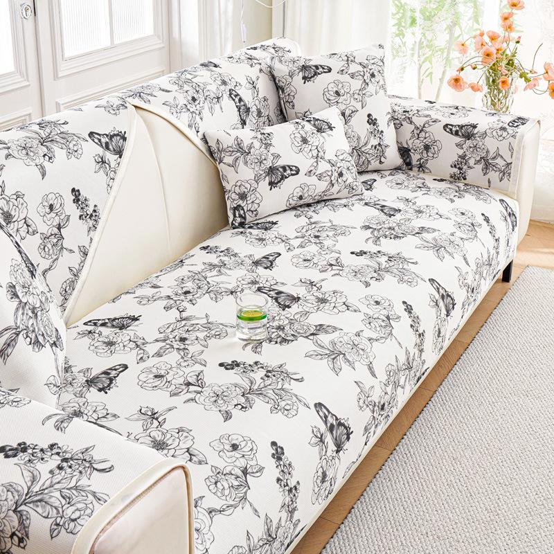 

Универсальный чехол для дивана, чехол для подушки, чехол для гостиной, нескользящий чехол для дивана с цветочным принтом Ice Silk Full Flower 70X70