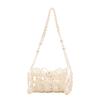 Girls Fashion Mini Woven Crossbody Bag With Pearl Accents And Phone Compartment