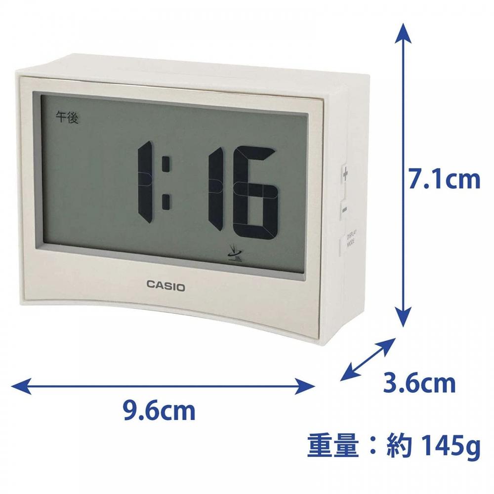 Casio Rádiobudík bílý digitální displej s teplotou a vlhkostí, kalendář, časovač součástí balení DQD-S01J-7JF 7,1 x 9,6 x 3,6 cm