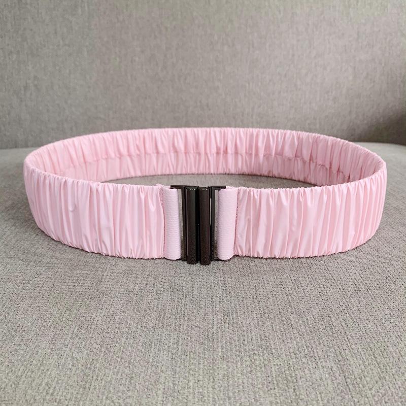 Down Fabric Smooth Elastic Belt, Pleated Elastic Waist Seal, Women's Wide Hundred with Down Waist