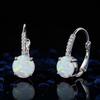 BLUEONE New Opal Earrings 8 * 8mm Electroplated Platinum Round Ear Hook Temperament Fashion Earrings