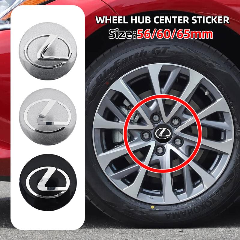 3D 4pcs 56mm 60mm 65mm Car Wheel Center Hub Cap Stickers Decal For Lexus GS IS LS500h ES260 ES300h RX350h NX260 UX260 LM LC