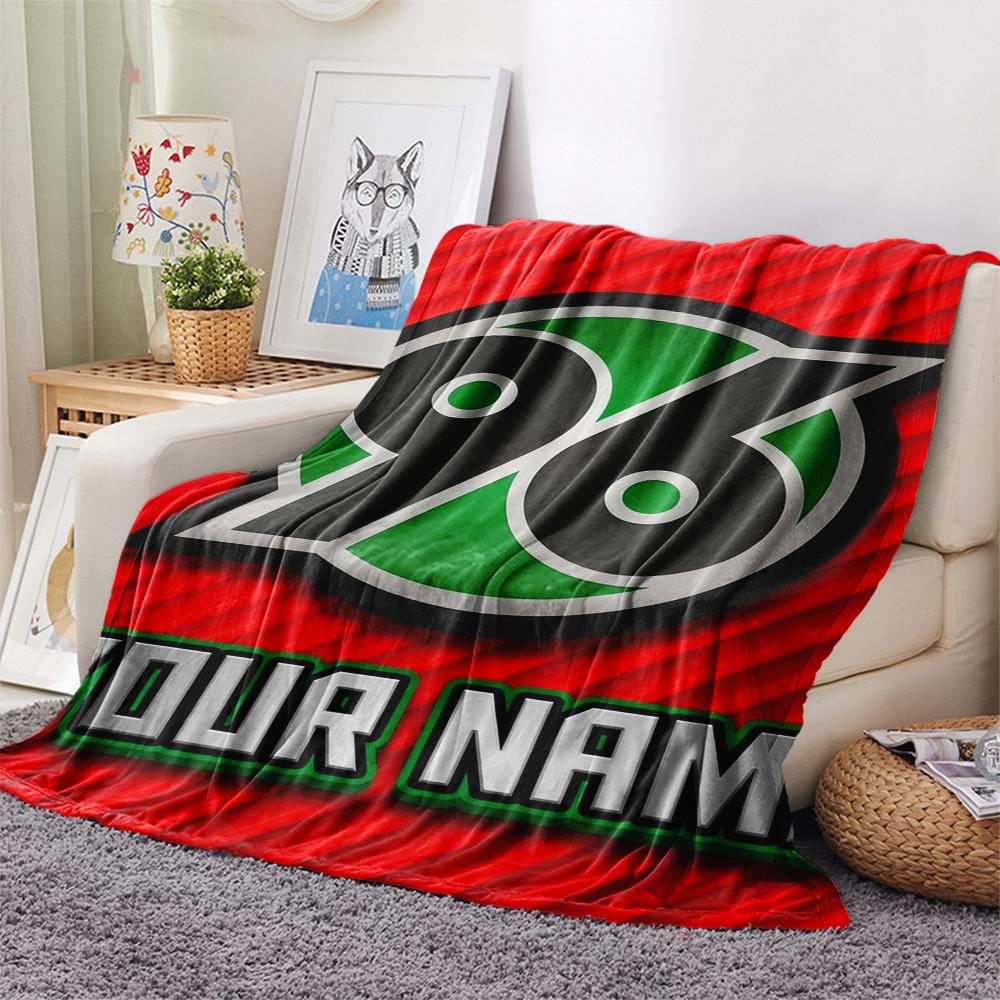 1 Stück Individueller Name Hannover 96 Gemustert Flanelldecke Geeignet für Alle Jahreszeiten für Heimdekoration Wärme und Komfort Geschenke Feiertagsgeschenk_lx 80cm x 120cm black