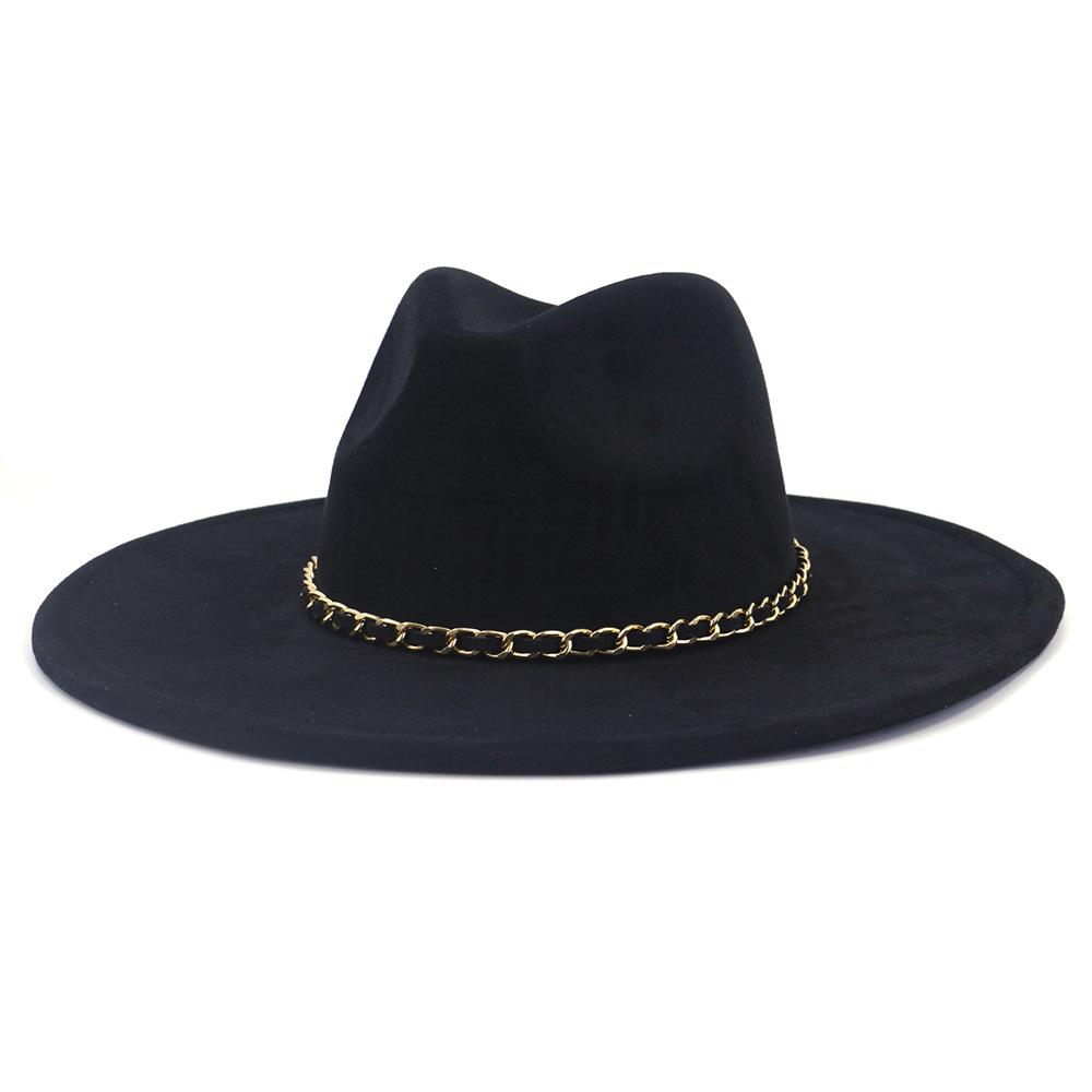 Suede 9.5cm Large Brim Fedora British Top Hat Autumn/Winter Women's Suede Tassel Hat Unisex Chapau Femme