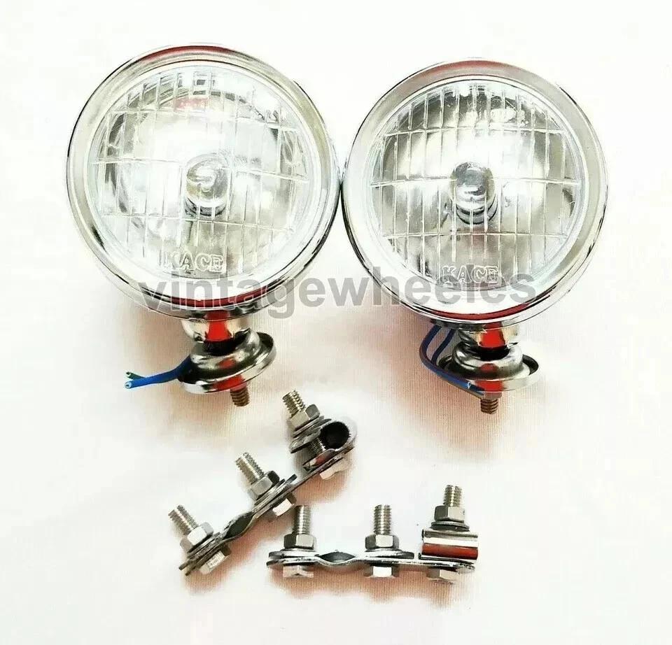 Lambretta Vespa Universal 12v 4 2 Clear Spot Light & Stainless Steel Bracket