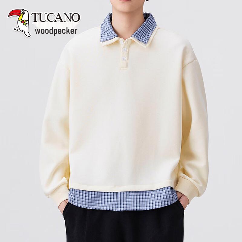 TUCANO Men s Faux Two-Piece Polo Collar Sweatshirt L