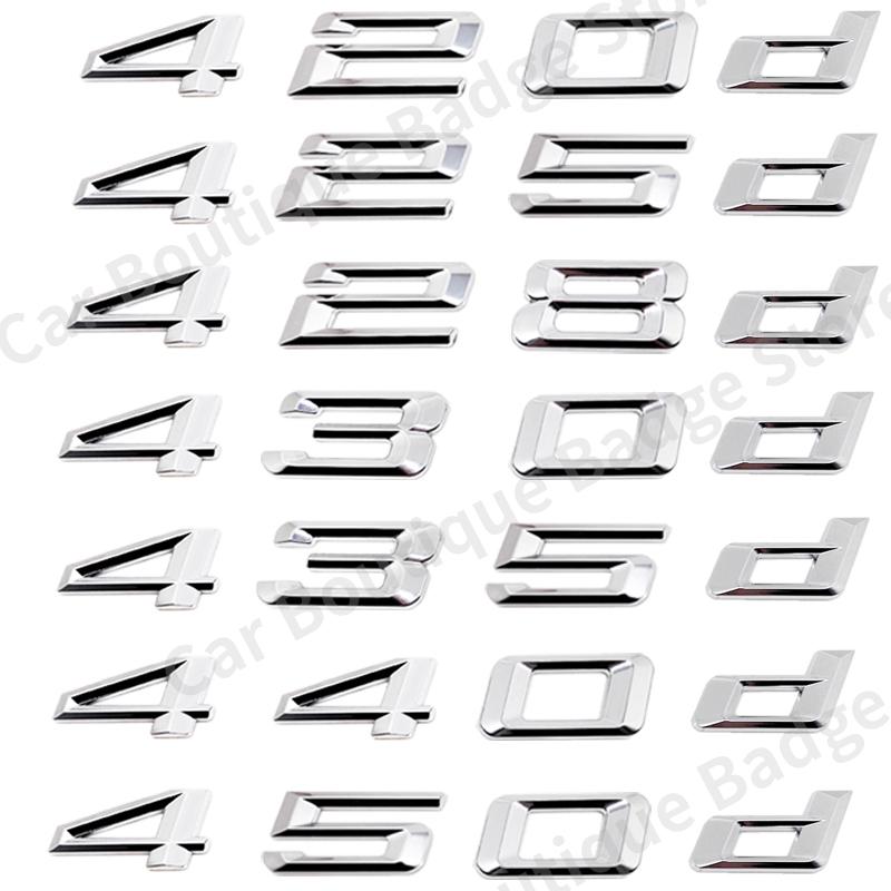 

3D ABS автомобильный багажник буквы значок эмблема стиль наклейки наклейка для BMW 4 серии 420d 425d 428d 430d 435d 440d F30 F32 F33 F36 440d серебряный