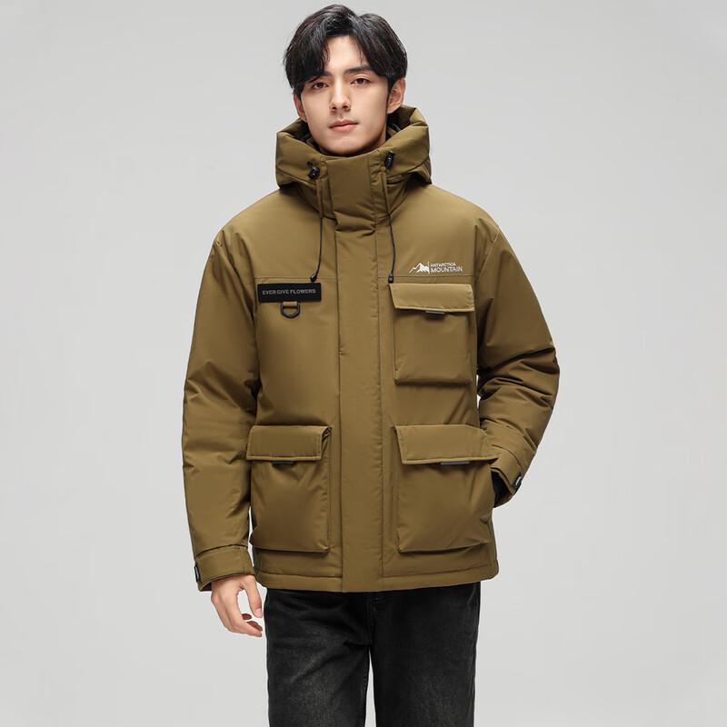 SNOWFLYING Men's Hooded Workwear Down Jacket