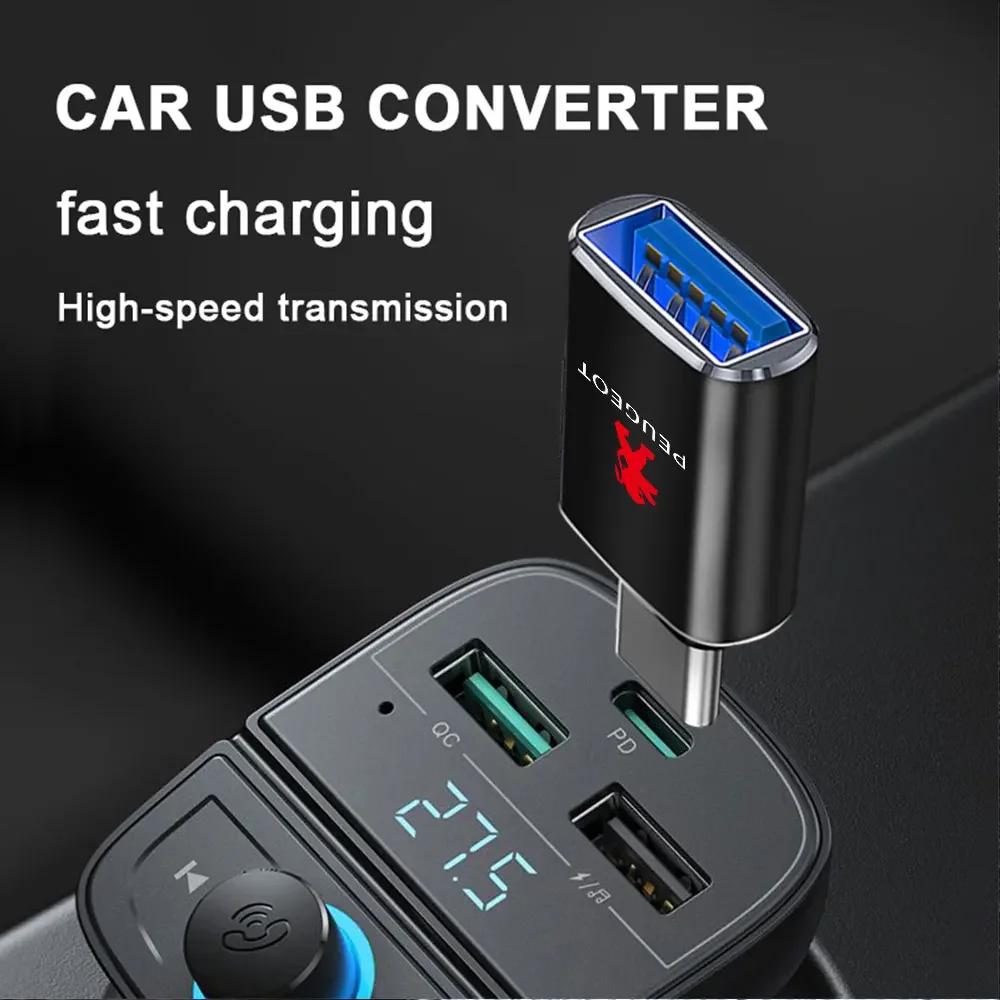 Car Sticker 2025 Hot OTG Adapter Car USB Data Cable Converter Type C Mobile Phone Charging Cable Charger For Peugeot 207 3008 20