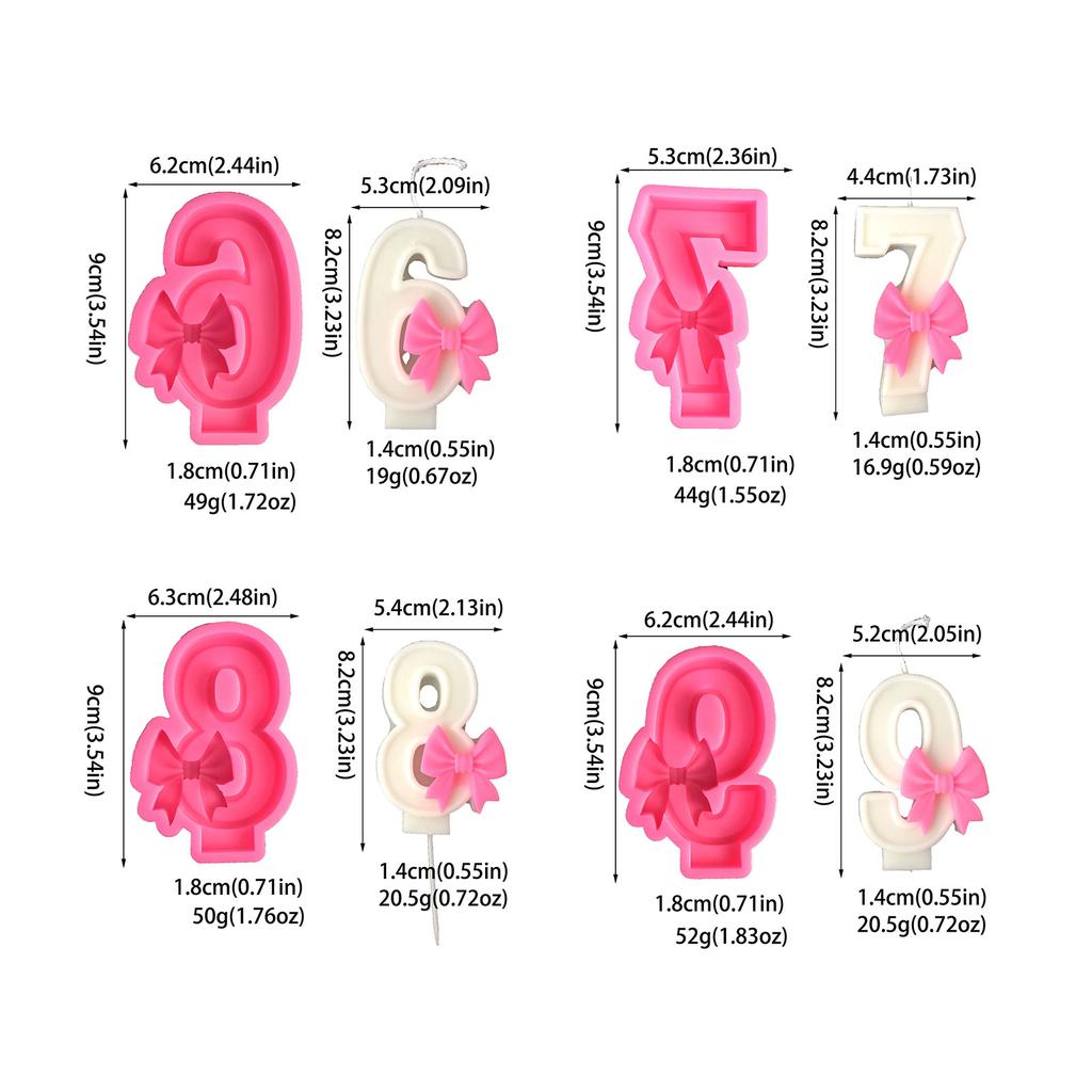 Bowknot Baking Molds Bow Number Silicone Mould Handmade Epoxy Resin Casting Molds DIY Cake Chocolate Decorating Tool