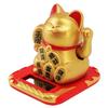 Solar Powered Waving Cat Wealth Welcoming Solar Cute Happy Lucky Cat Fortune Cat Statue Ornament for Home Car Decor