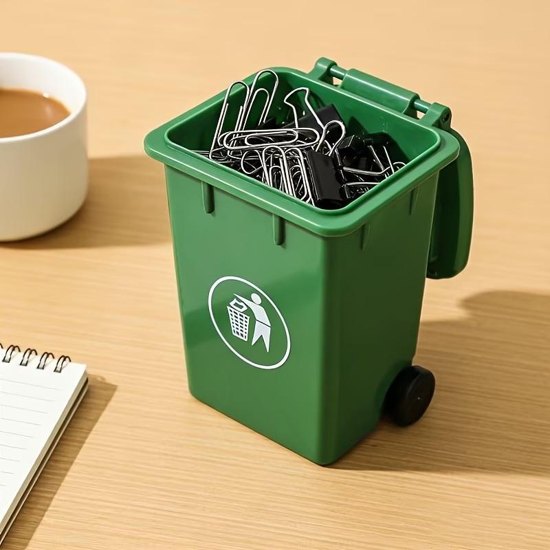 2/4Pcs Mini Desktop Storage Bin Portable Trash Container Dollhouse Ornament Cosmetic Jewelry Storage Box Stationery Organizer