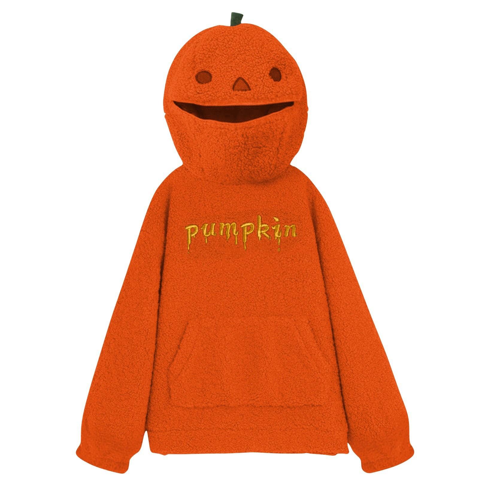

Детский модный пуловер, свитшот с длинным рукавом, повседневный худи с капюшоном, топ на Хэллоуин 150 оранжевый