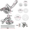 Toilet Seat Fittings, Zinc Alloy Toilet Seat Hinges Replacement for Most Toilet Seats