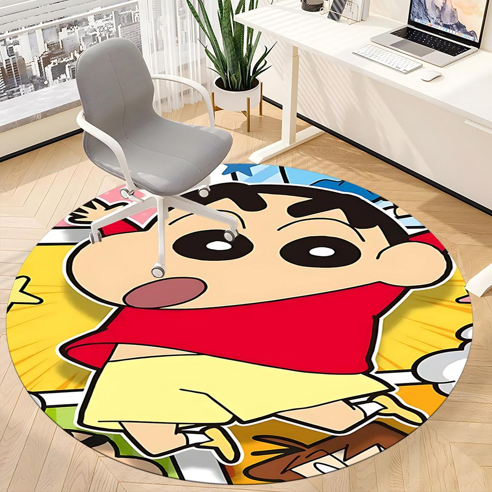 1pc Crayon Shin-chan Office Round Area Rug, Under Office Chairs Bedroom Living Room Home Decor a1022153