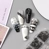 6 Grids Y2K Punk Metal Rivet Nail Charms Cone Mixed Sized Black Silver Nail Art Studs 3D Stylish Alloy Spike For Diy Nails Decor