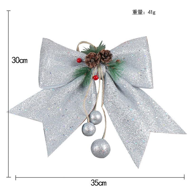 Christmas Pine Cone Big Bow Ornament Diy Christmas Tree Pendant Scene Arrangement Accessories Pendant
