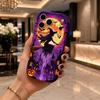 Wavy Edge Phone Case For iPhone 16 15 14 Pro Max 13 12 11 Mini XR XS SE Halloween Flying Witch Castle