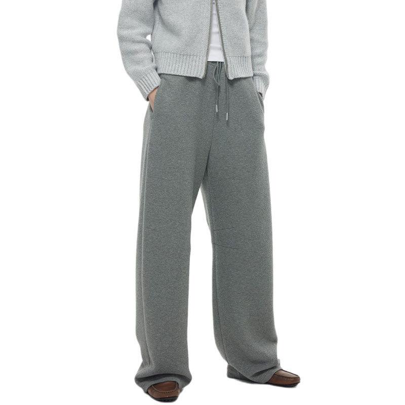 Narrow waist curved banana tapered pants lazy wind thick casual pants loose drawstring sweatpants niche high 0 серый