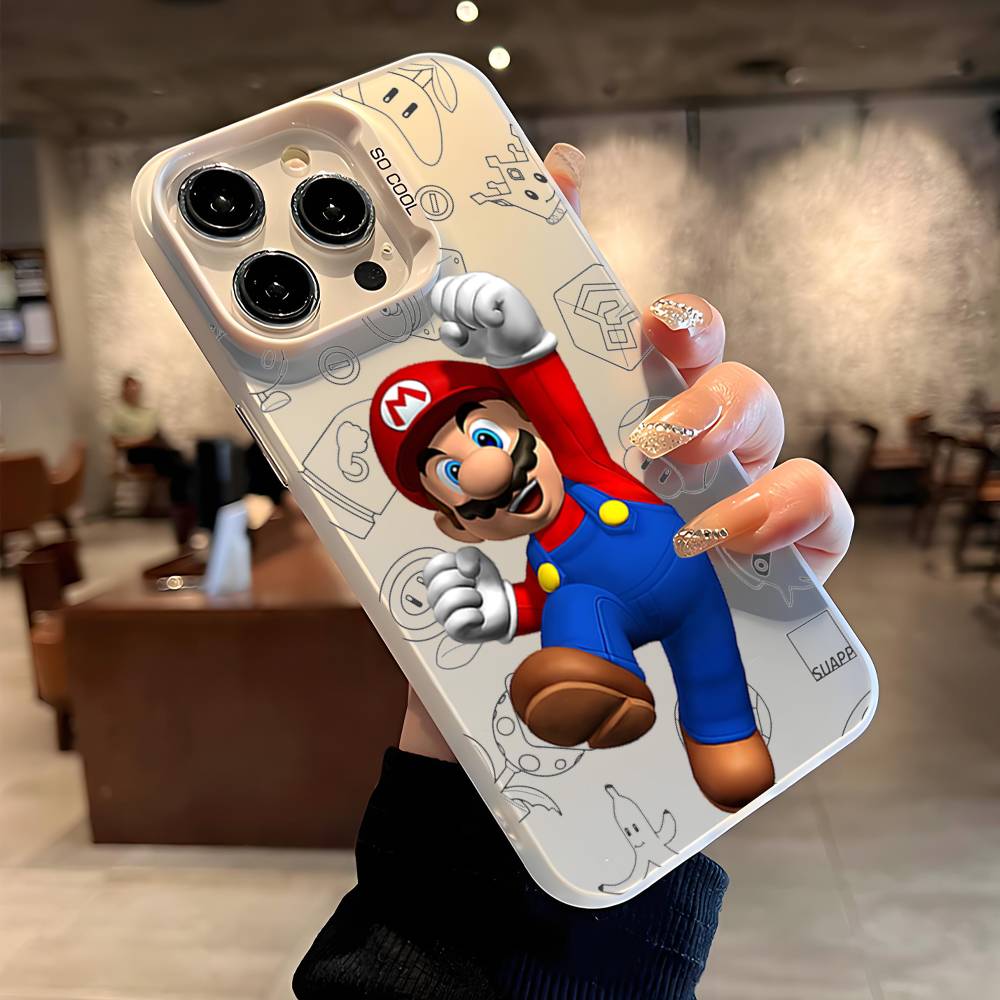 M-Marios Phone Case IPhone 16 15 14 13 12 11 Pro Max X XR XSMAX 8 7 Plus Candy Matte Shockproof Back Cover