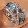 Bohemian Women's Couple's Fashionable and Elegant Glass Zircon Gift Ring
