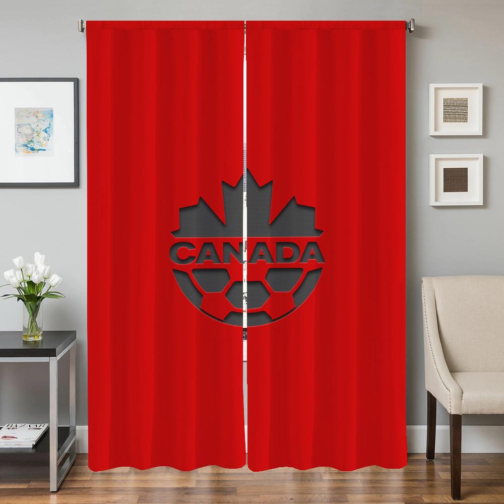 Kitchen Curtains for Living Room 2 Pieces Blackout Curtains Door Curtain C-canadian National Team Partition Bedroom Decoration