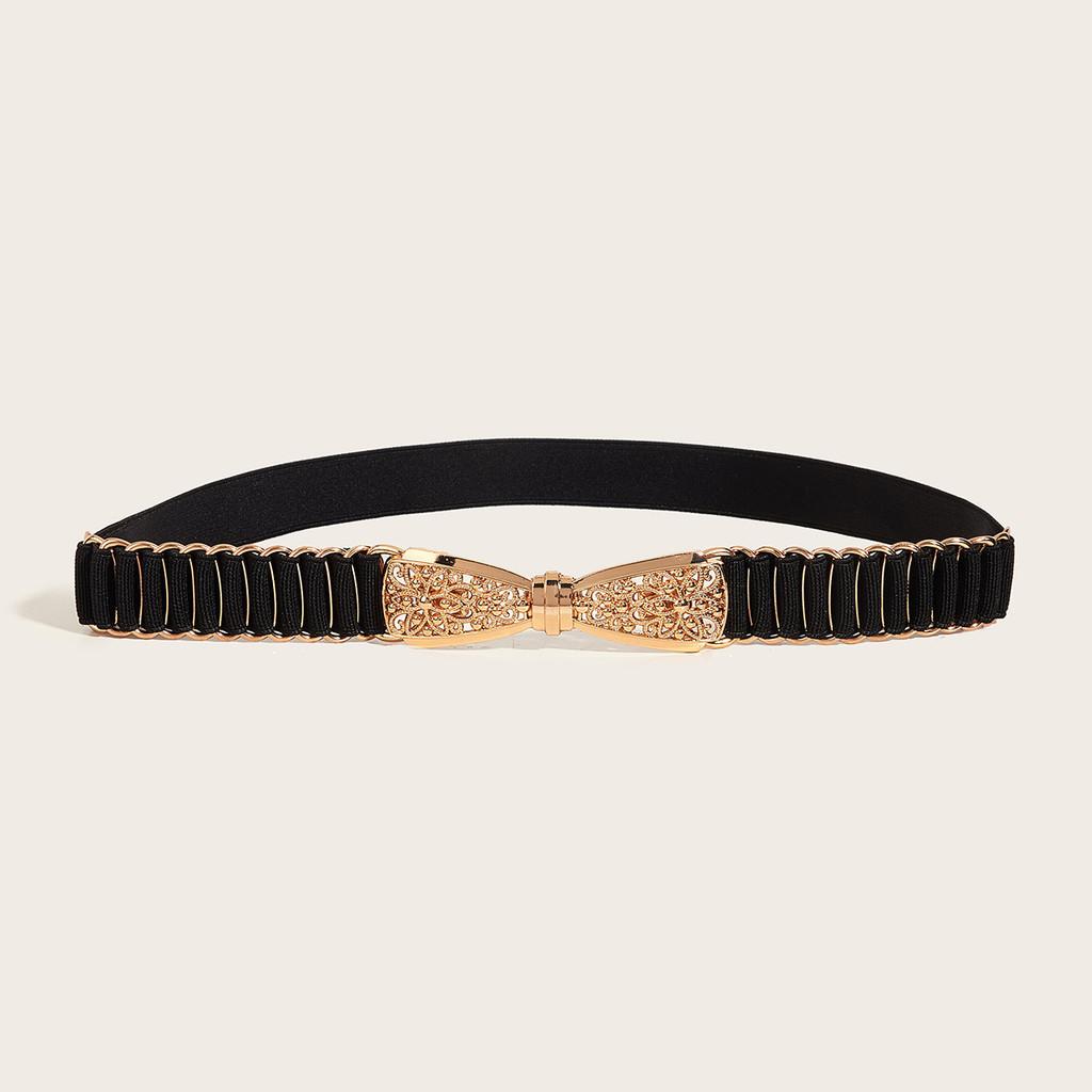 Waist Metallic Ladies Belt With Snap Button Closure For Dresses And Wear Casual