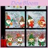 Christmas Elf Pvc Static Cling Window Decals Set For Holiday Decorations