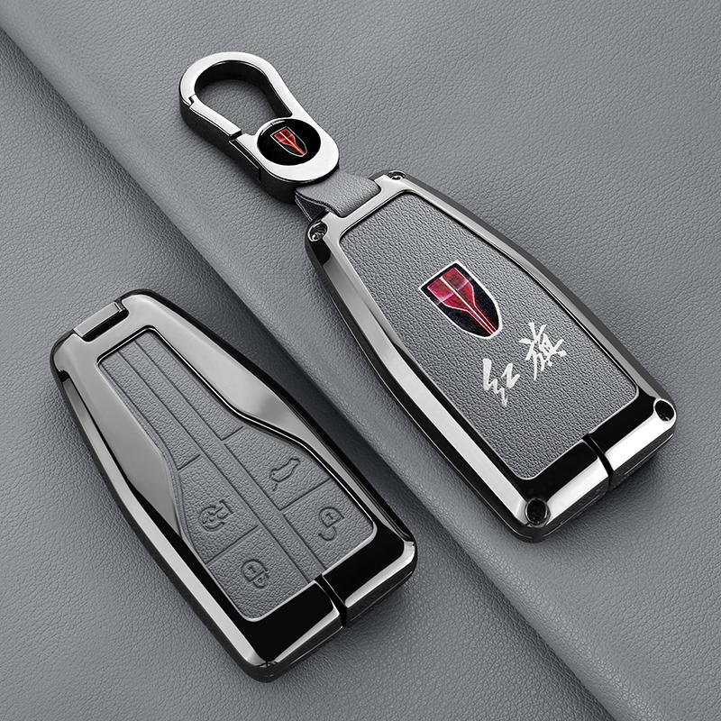 Alliage de Zinc Cuir Housse de Clé de Voiture Faw Hongqi Hs5 H5 H9 Hs7 H7 L5 Hs3 L9 Porte-clés Étui de Clé de Voiture Coque Accessoires