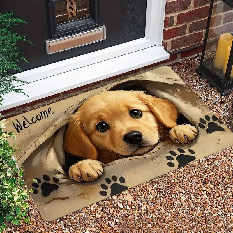 

2D Pebble Stone Pattern Doormat Non-Slip Entry Floor Mat Cute Footprint Home Decor Rug for Bathroom Welcome Carpet for Entryway 40x60cm