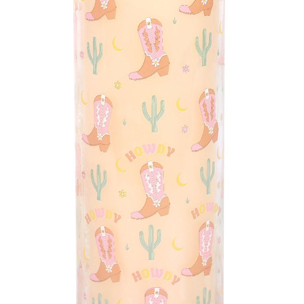 Something Different Howdy Floral Cowboy Boot Tube Candle