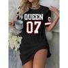 [Two-In-One Sleepwear] 07" Digital Print Long T-Shirt, Mid-Length Nightgown, Two-In-One Sleepwear for Out And Home