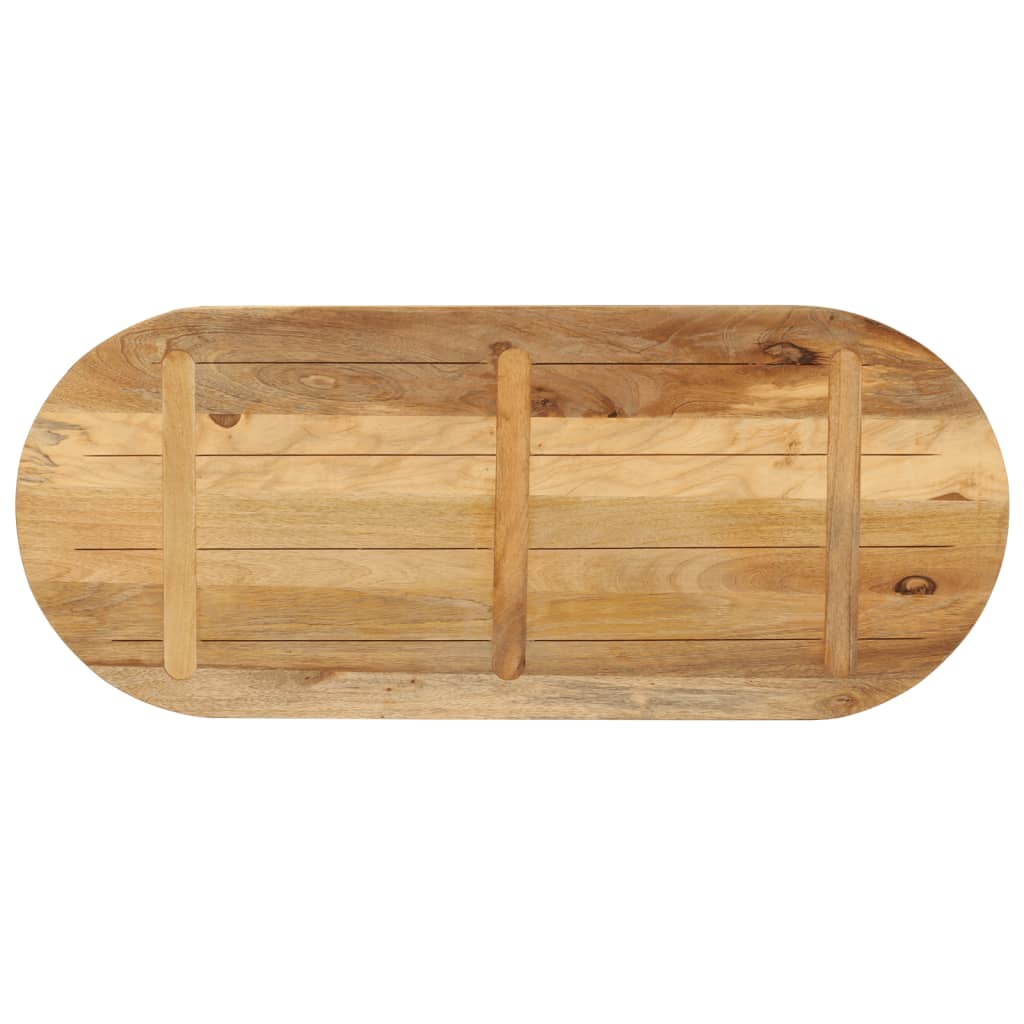 Vidaxl Blat Stołu, 110X50X3,8 Cm, Owalny, Surowe Drewno Mango
