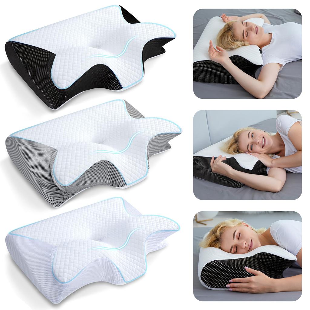 Memory Foam Pillows Butterfly Shape Orthopedic Relaxing Cervical Pillow Slow Rebound Bed Pillow for Adults Neck Support Gifts