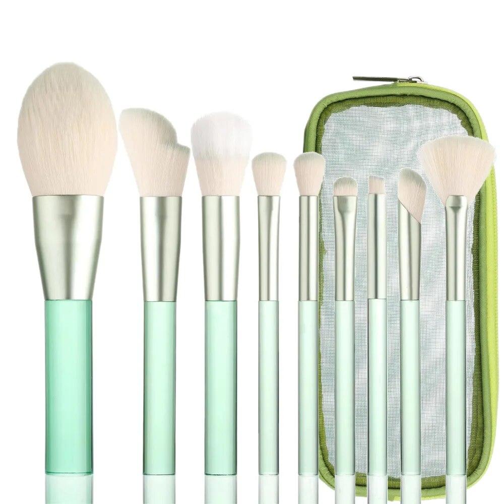 9pcs/1 Set Makeup Brush Set Loose Brush Complete Concealer Eyeshadow Shadow Foundation Fiber Brush With Brush Pack Beauty Tools
