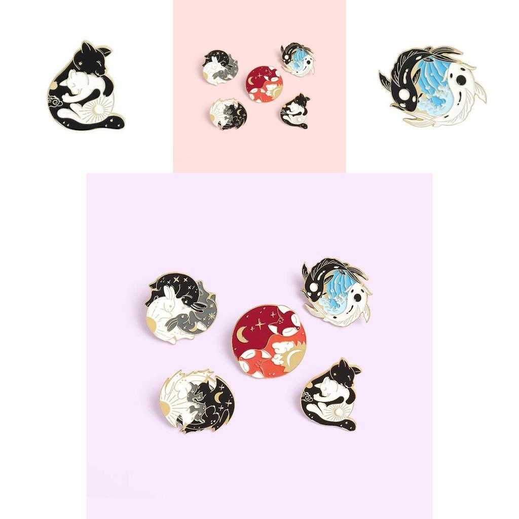 Colorful Enamel Fox Rabbit And Goldfish Brooches Chic Animal Pins For Fashion Forward Backpacks And Outfits