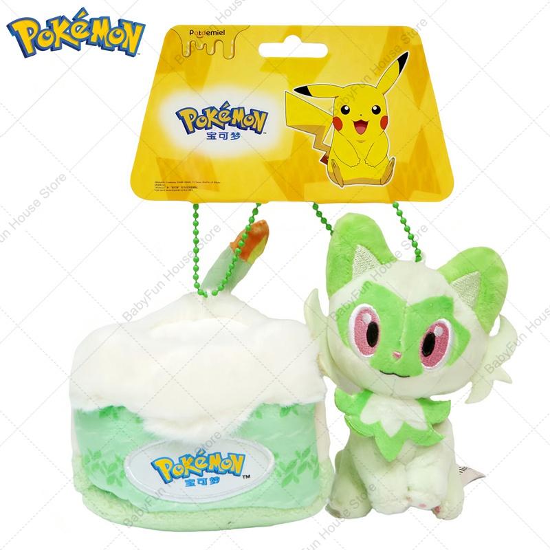 Original Pokemon Gengar Sprigatito Pikachu Plush Toys Keychains Kawaii Rowlet Piplup Jigglypuff Stuffed Peluche Dolls Pendants