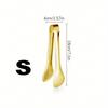 Stainless Steel Serving Tongs Three Sizes, Gold Tongs for Serving Food, Serving Utensils Cooking Tongs for Buffet, Appetizer, Dessert