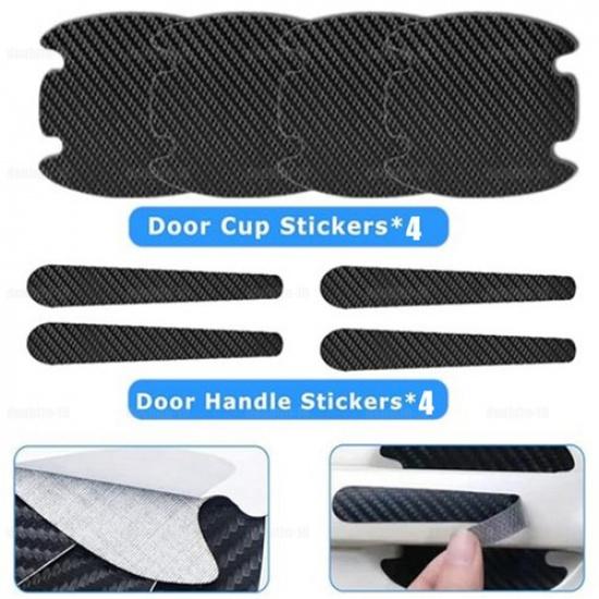8PCS Car Door Handle Bowl Sticker Anti-Scratch Toughness Cover Trims Accessories