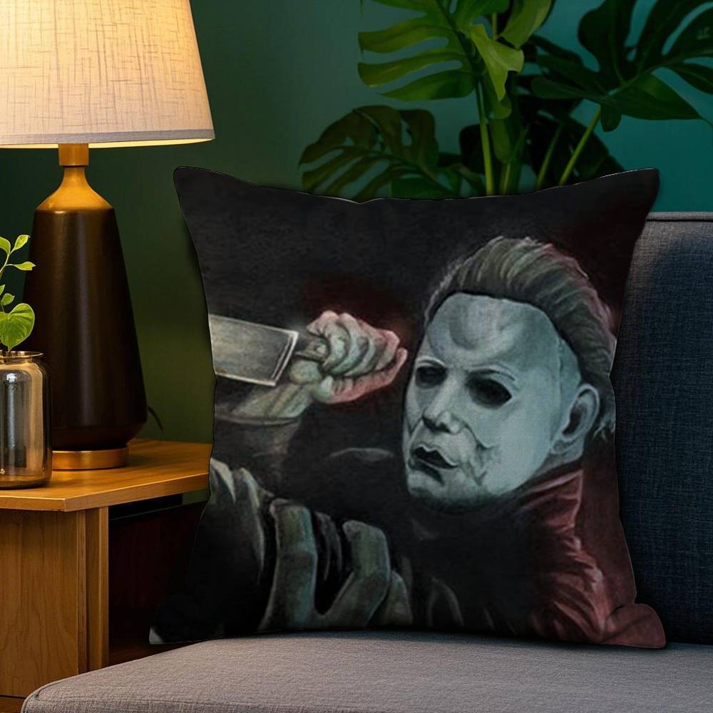 

М-Майкл-Майерс Ужасы Хэллоуин Наволочка Плюшевая Ткань Мягкий Двусторонний Принт Дом Диван Высокое Качество Наволочка Накидка 12x12Inch