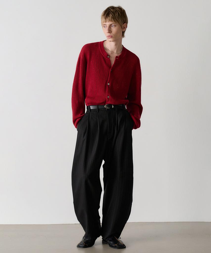 KNOUUN Wide Tapered Pants (Stripe Black)